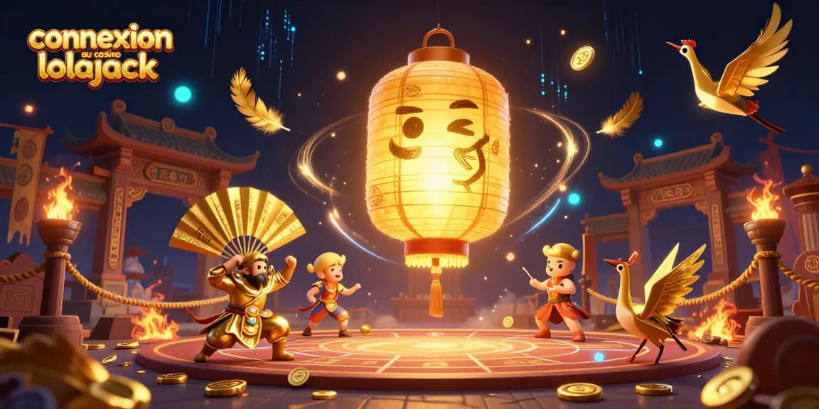 Connexion au casino lolajack : jouez avec chance parmi des lanternes lumineuses et des guerriers au casino.