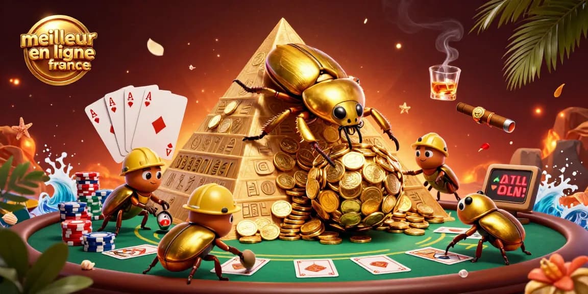 Rejoignez l'expérience du meilleur casino en ligne en France avec une illustration captivante de jeux et de chance.