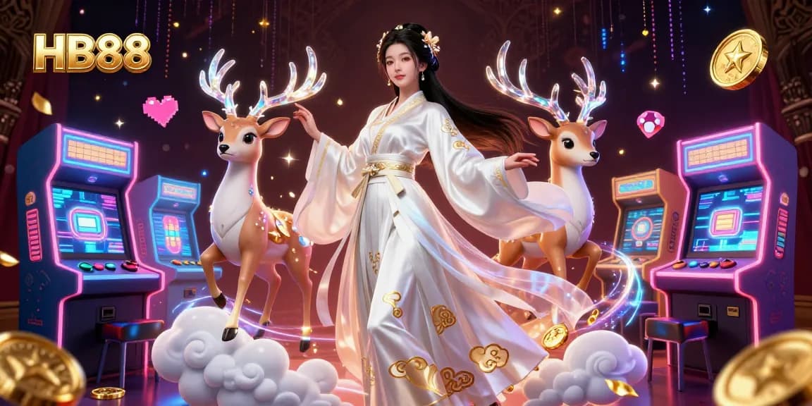 Experience the thrill of gaming at HB88, featuring vibrant 3D characters and casino elements.