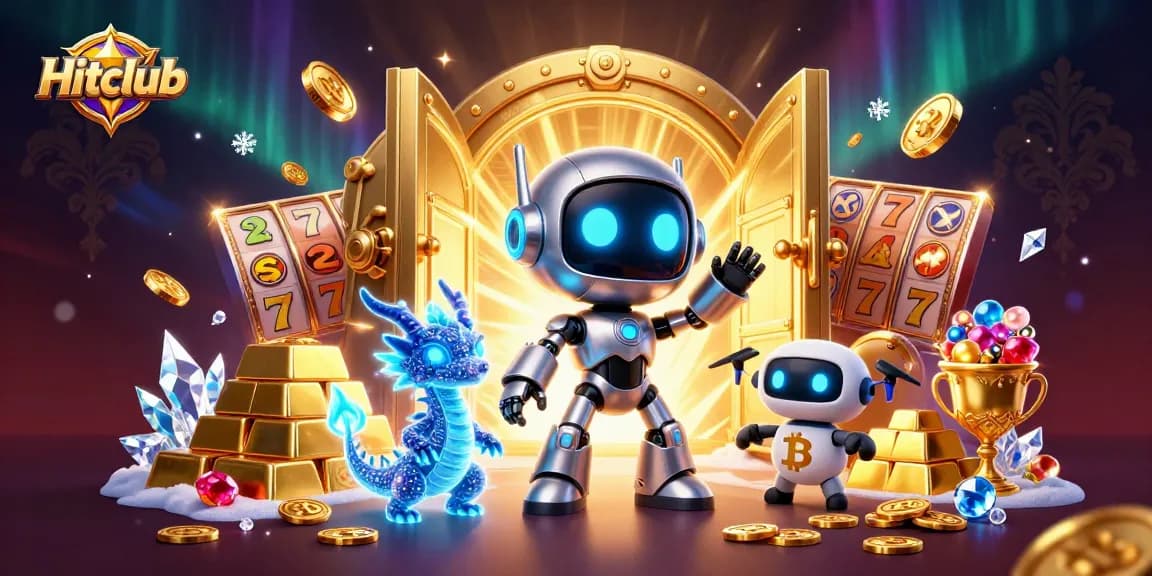Hitclub offers a vibrant gaming experience with cyberpunk characters in a dynamic casino scene.