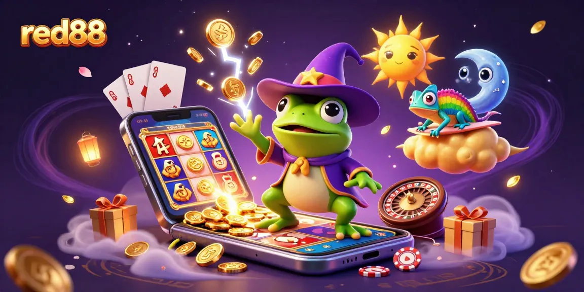 Experience red88's thrilling casino magic with a colorful storm of golden coins and vibrant games.
