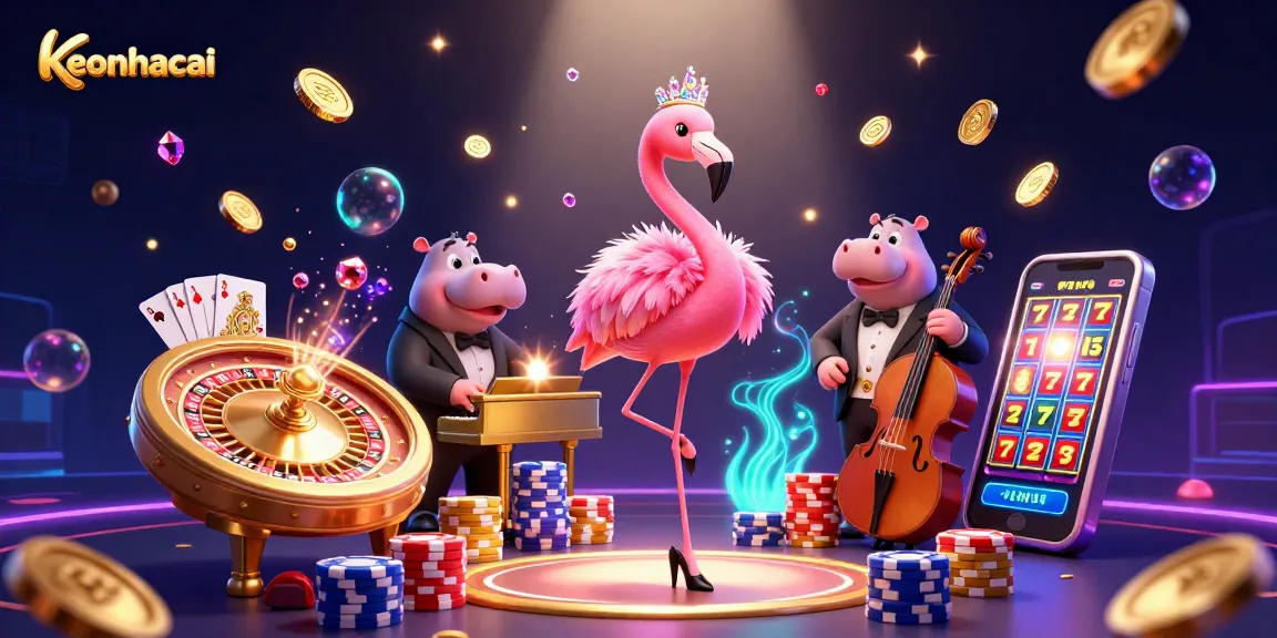 Engage with keonhacai's vibrant casino world, featuring lively characters and dynamic gaming elements.