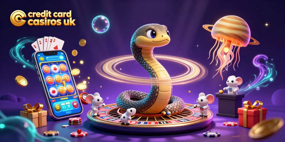 Discover engaging gameplay at credit card casinos UK with festive casino elements in a dynamic illustration.