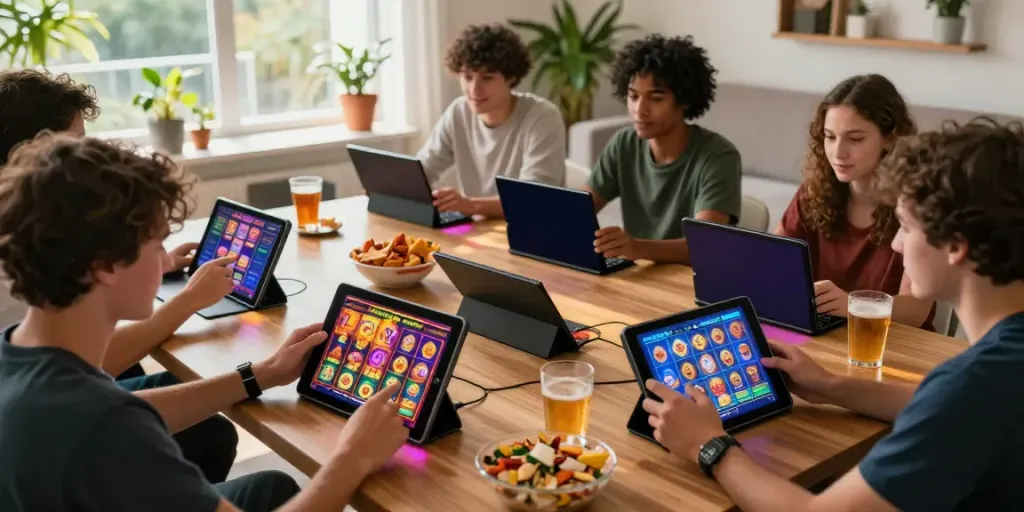 Pengalaman bermain judi slot online Wira55 dengan berbagai pemain menikmati permainan di perangkat mobile.
