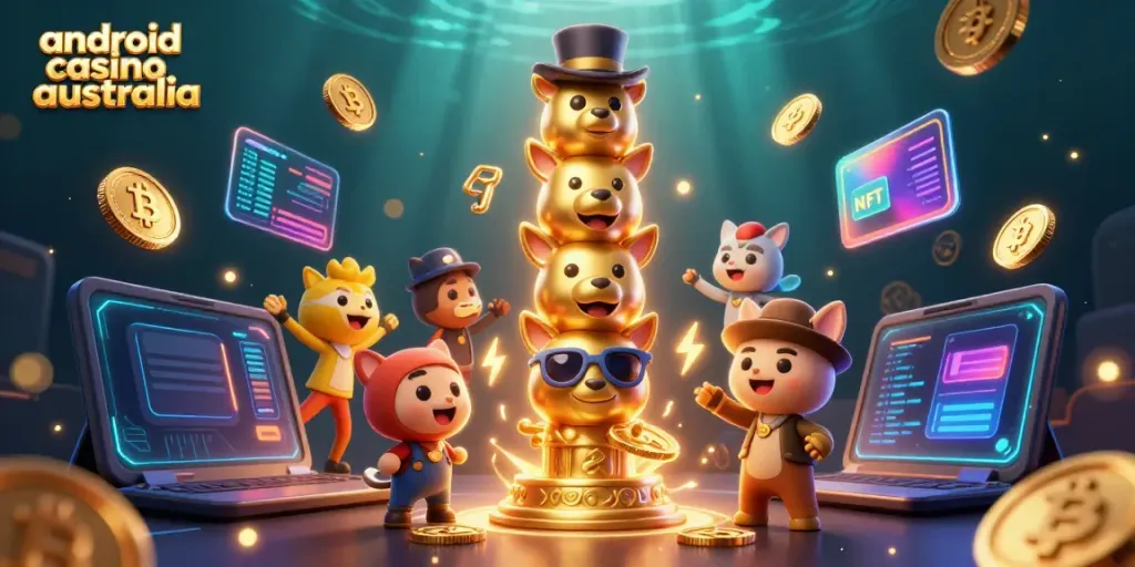 Experience the excitement of android casino Australia with vibrant gaming elements and dynamic characters.