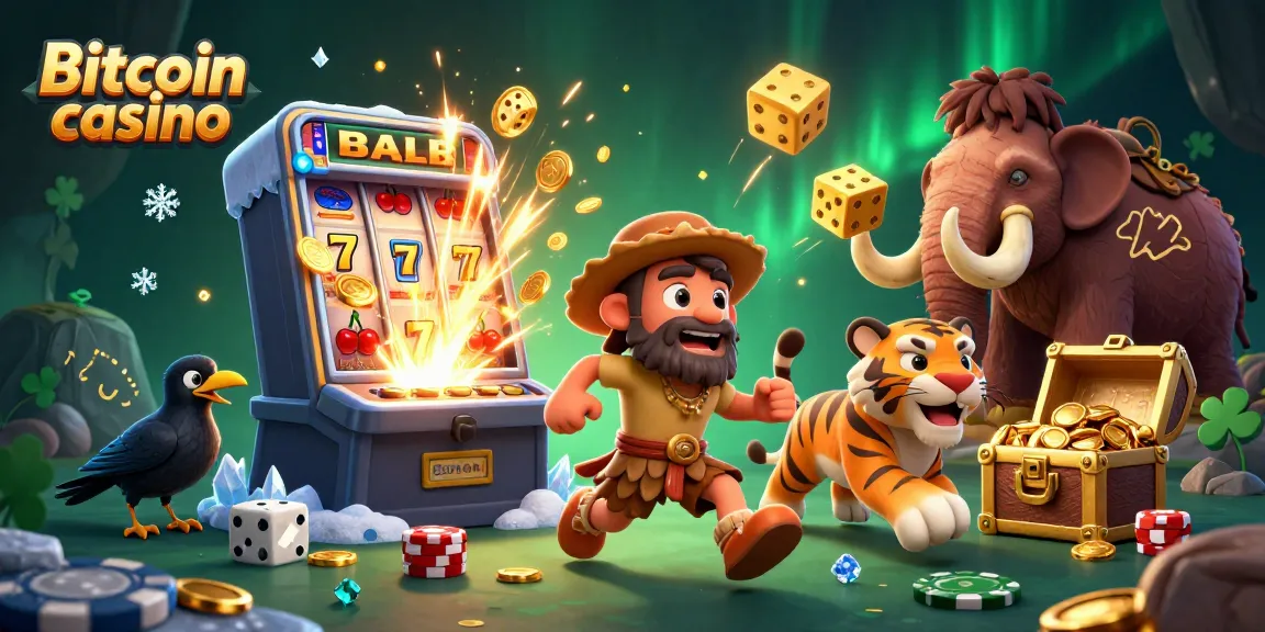Jouer dans un Bitcoin casino avec des personnages animés et un jackpot spectaculaire d'or.