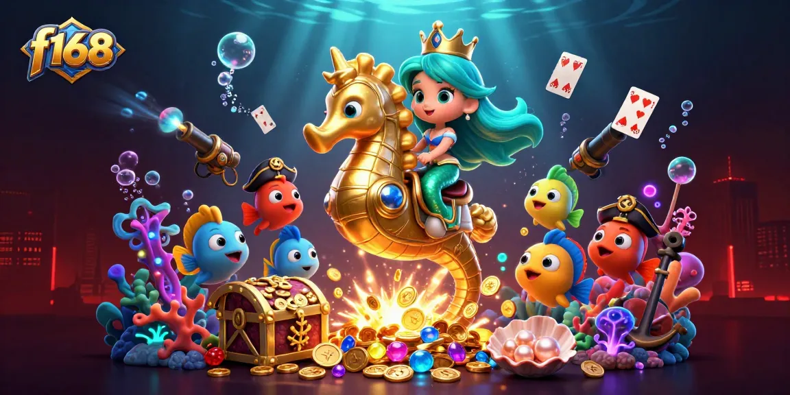 Engage with the underwater adventure at f168 featuring a colorful mermaid and treasures in a dynamic scene