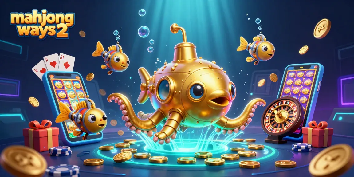 Play mahjong ways 2 with exciting slots, mechanical fish, and a golden kraken submarine!