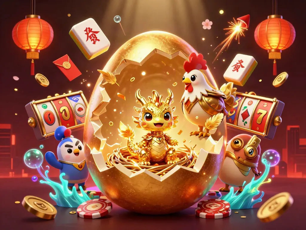 Experience excitement at singatoto with golden dragon amidst poker chips and slot reels.
