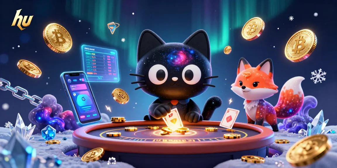 Experience the excitement of casino gaming with the hu brand cat and fox at a vibrant cosmic table.