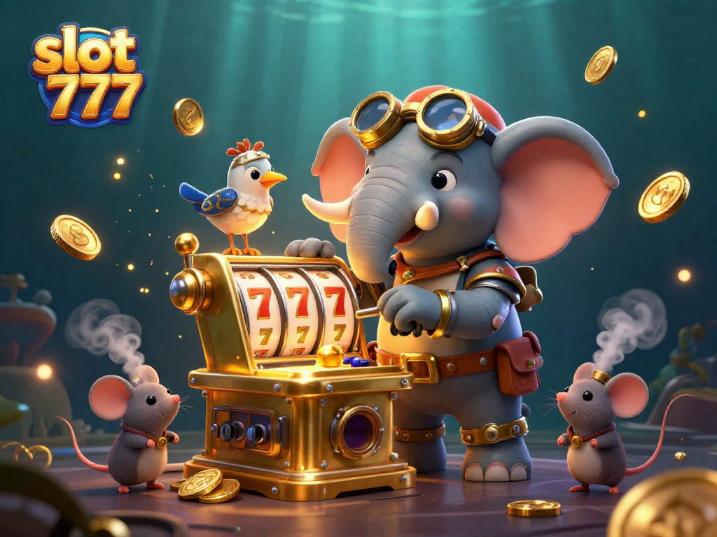 Discover the thrilling world of slot 777 with a steampunk elephant at the golden slot machine.