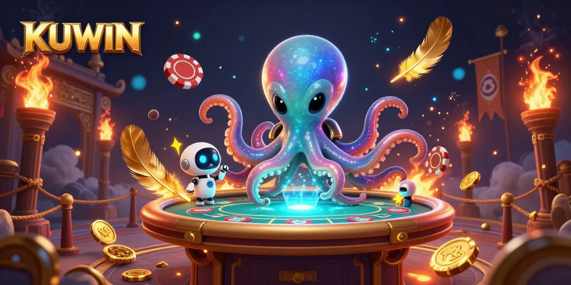 Join the fun at KUWIN’s poker games with excitement swirling in this vibrant galaxy illustration.