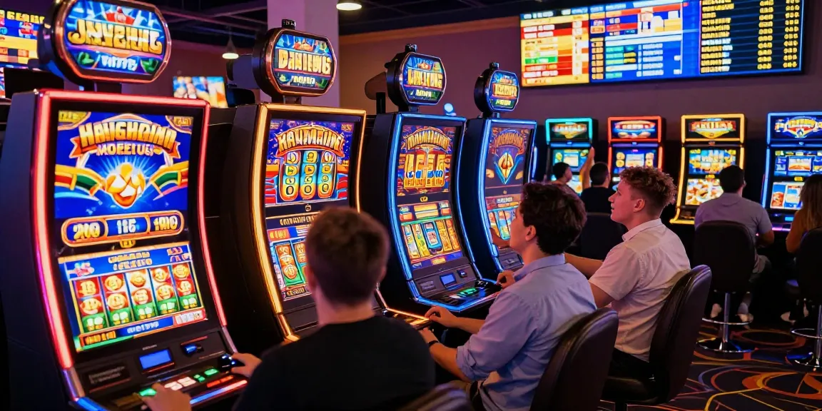 Engaging players at a vibrant slot online terpercaya scene showcasing an interactive online casino experience with colorful slot machines.