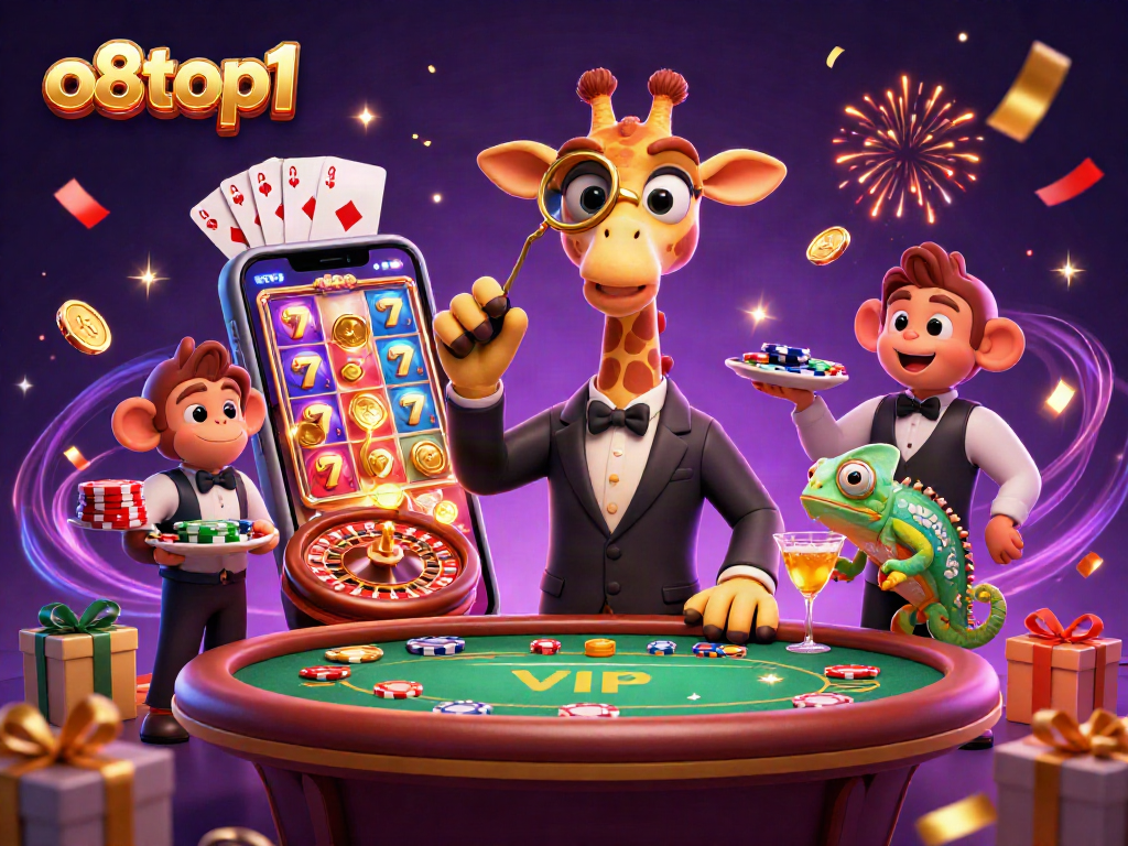 Enjoy thrilling gameplay at o8top1 featuring high-roller giraffe and lively casino elements.