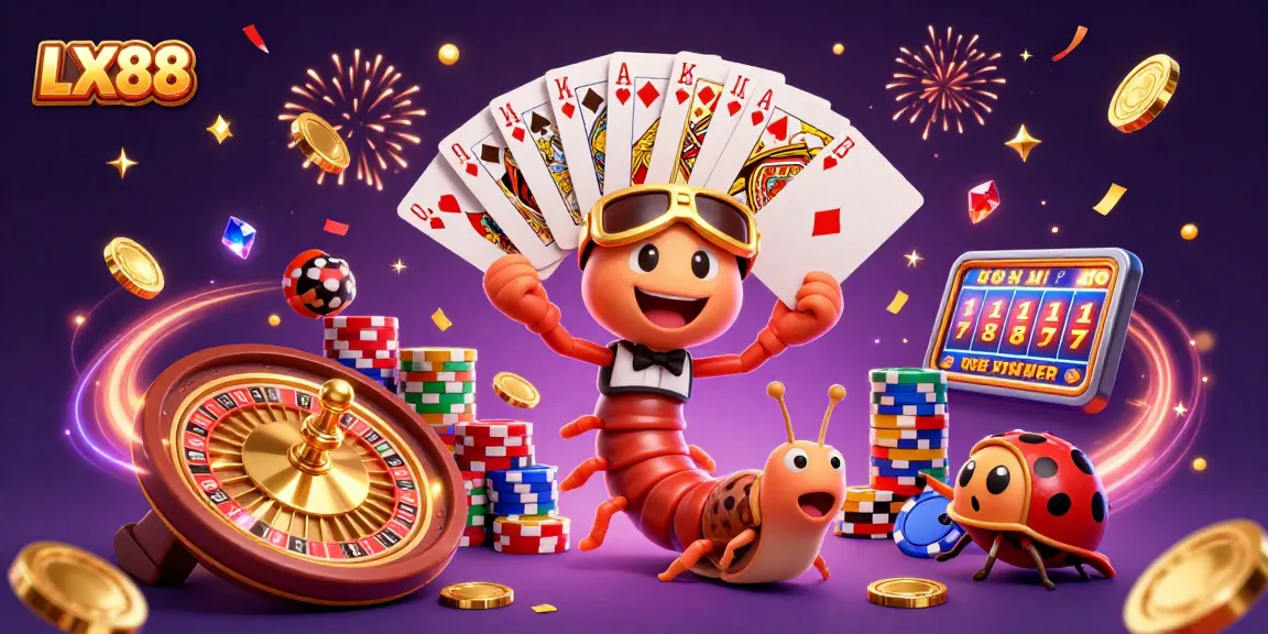 Experience the thrill of LX88 with a vibrant casino illustration showcasing exciting gaming elements.