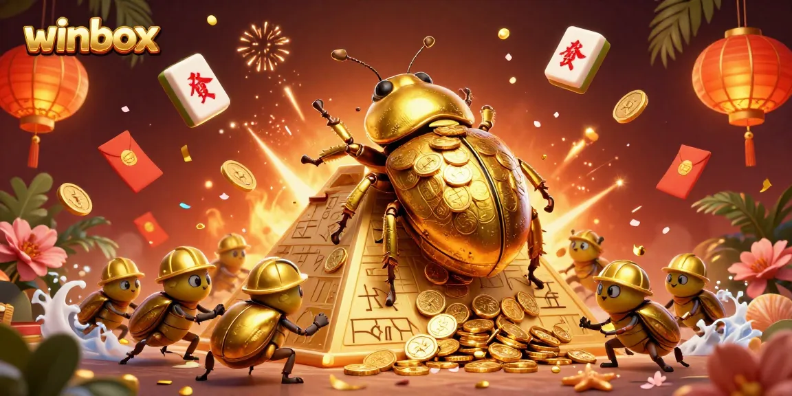 Experience thrilling wins at Winbox with golden beetles and festive gaming elements.