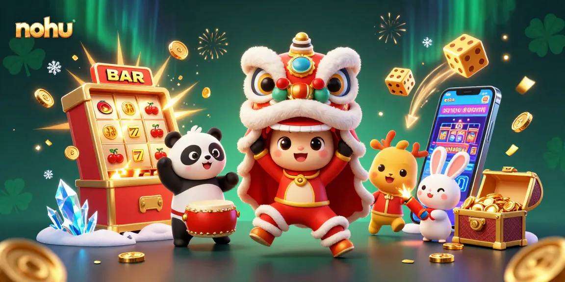 Nohut1 players enjoy vibrant online casino games with colorful elements illustrating excitement.