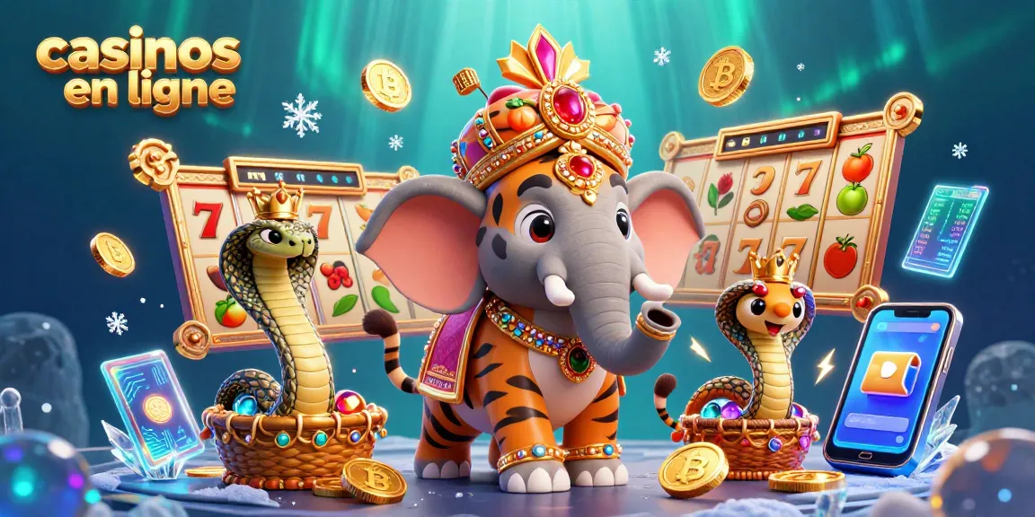 Explorez les casinos en ligne avec notre illustration animée de jeux captivants.