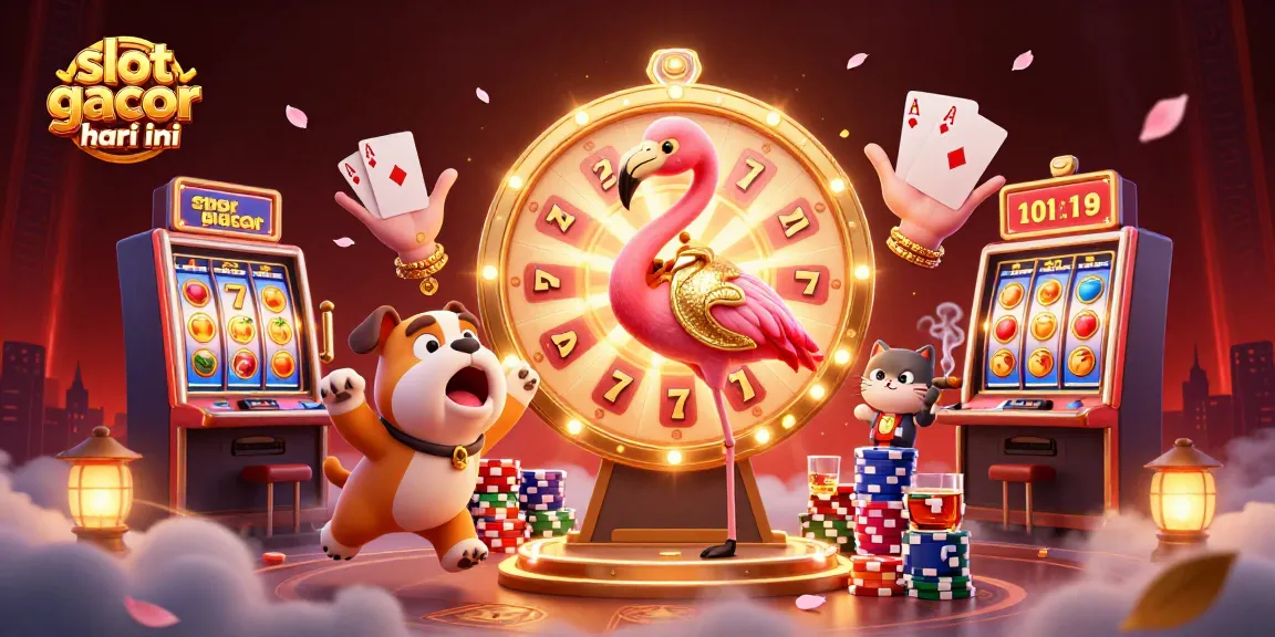 Engage with slot gacor hari ini through a vibrant scene of cartoon characters and dynamic gaming elements.