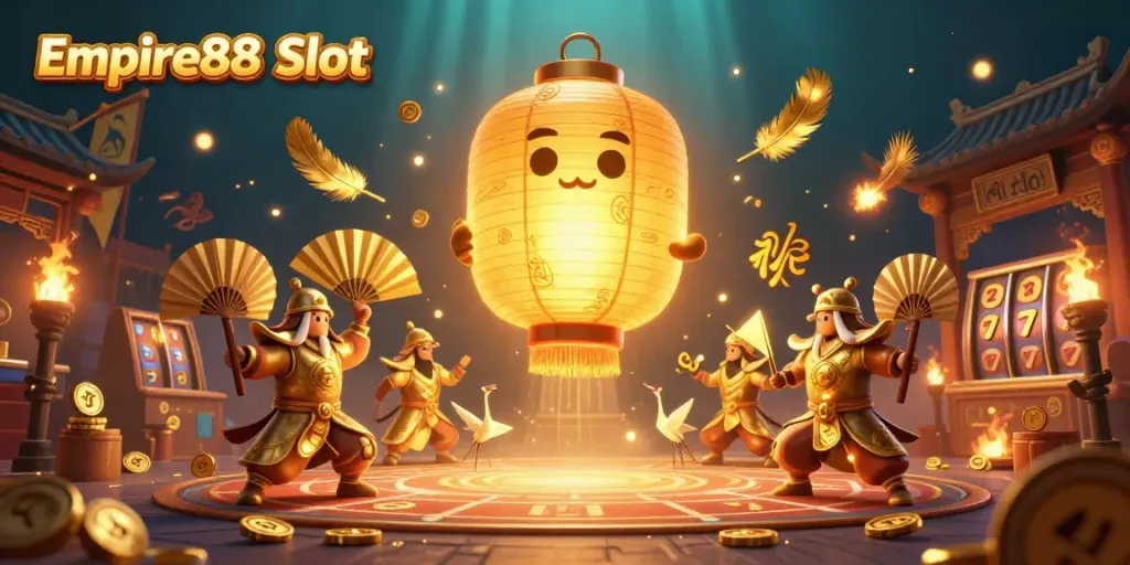 Engage with Empire88 Slot amidst vibrant mobile gaming, showcasing lively characters and casino elements.