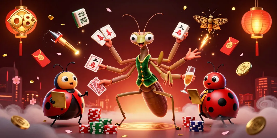 Engage with o 8 in a vibrant 3D casino scene featuring colorful gambling elements and playful characters.
