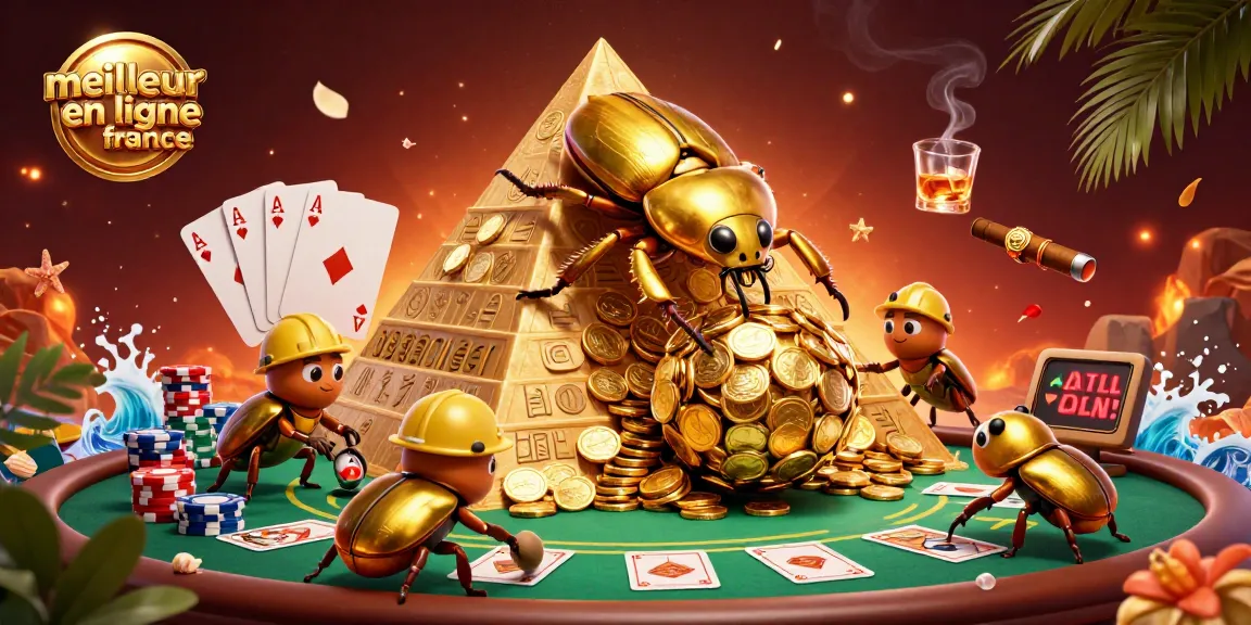 Rejoignez l'expérience du meilleur casino en ligne en France avec une illustration captivante de jeux et de chance.