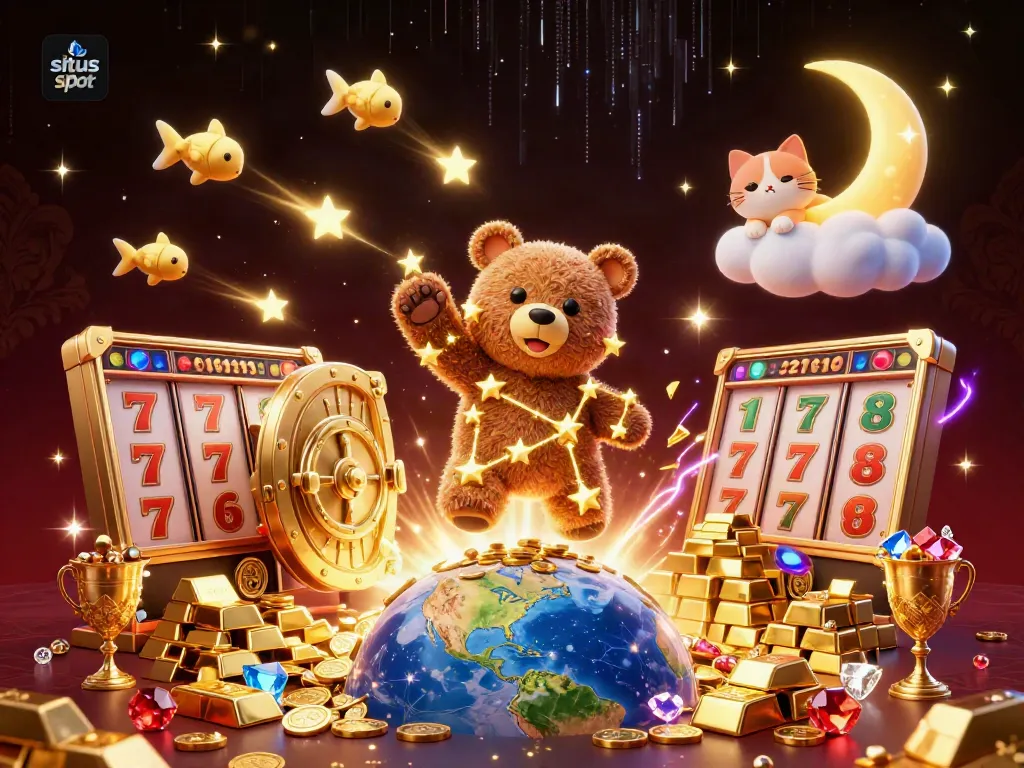 Experience the thrill of winning jackpots at situs slot with vibrant 3D gaming characters and effects.