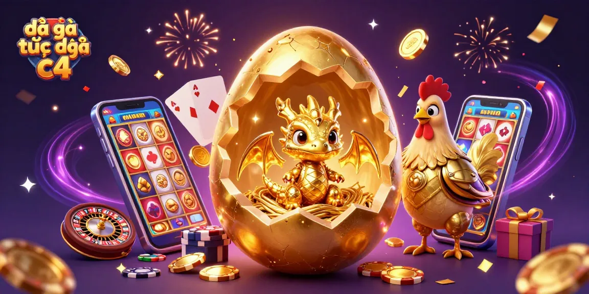 Witness thrilling action with đã gà trực tiếp c4 showcasing a captivating baby dragon amid poker chips and casino elements.