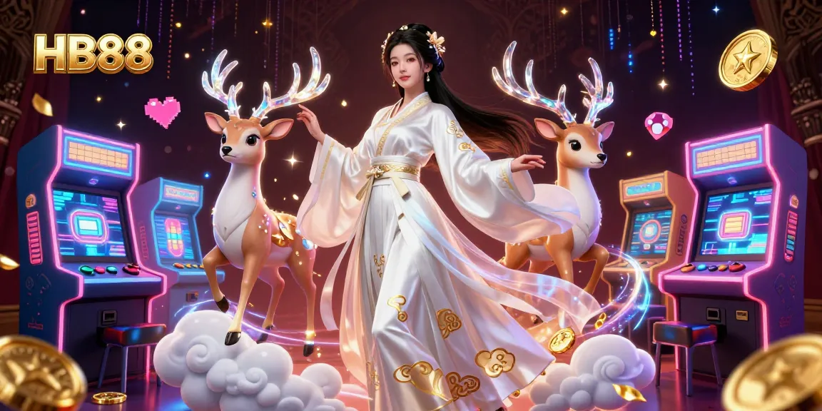 Experience the thrill of gaming at HB88, featuring vibrant 3D characters and casino elements.
