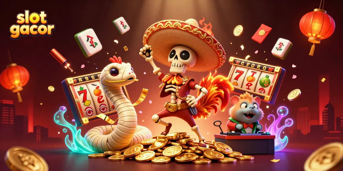 Experience thrilling slot gacor action with vibrant characters amidst gold coins and lively game elements.