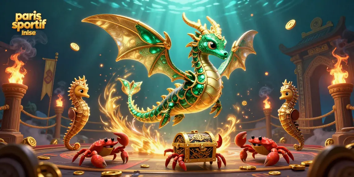 Misez sur des paris sportifs limite mise avec des dragons et des pièces d'or. Illustration dynamique