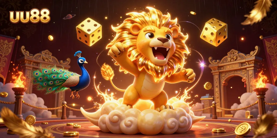 Experience thrilling victories with uu88 in a dazzling 3D casino scene featuring golden elements.