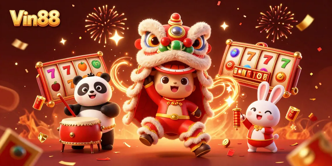 Spin the thrilling slot games as Vin88 unleashes vibrant celebration with a lion dance!