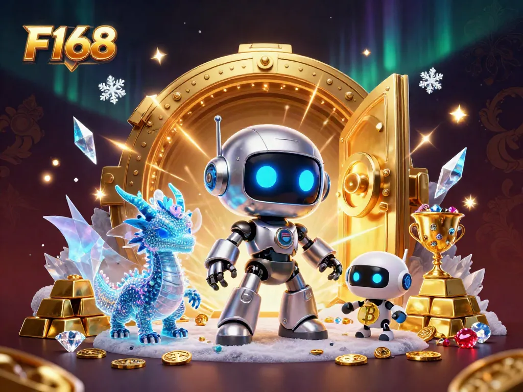 Experience F168's thrilling online casino adventure with cyberpunk robots and treasures.