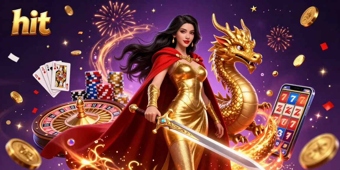 Hit your jackpot with a stunning 3D illustration of a warrior queen in a casino-themed adventure.
