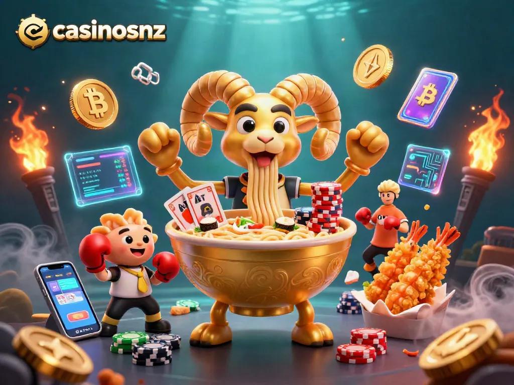 Win big with casinosnz’s vibrant 3D illustration featuring excited characters in a crypto casino atmosphere.