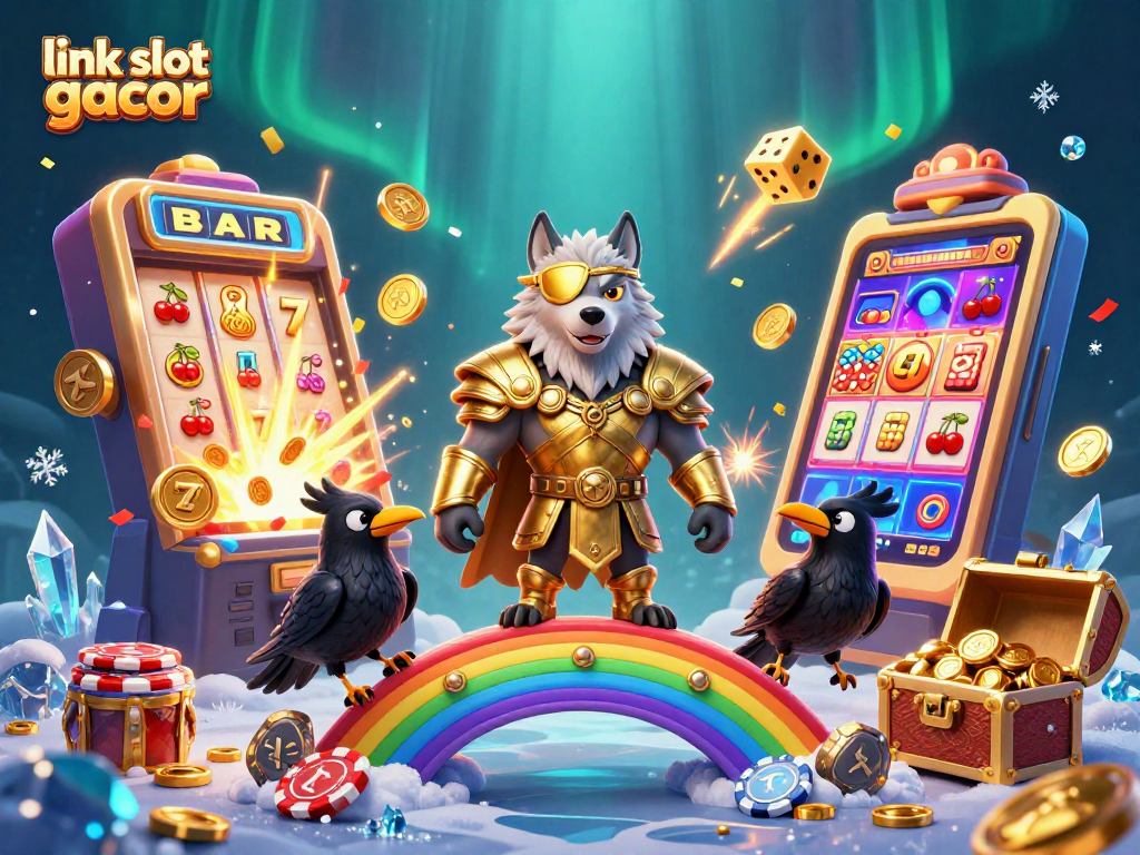 Experience top games with link slot gacor as Odin guides you to jackpot winnings in a vibrant casino scene.