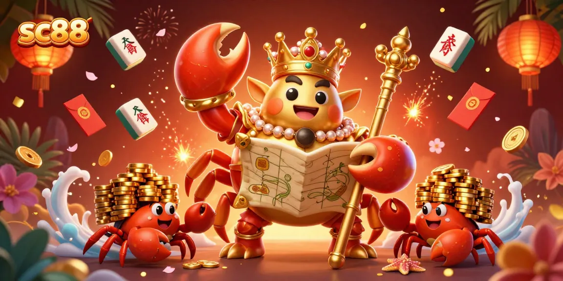 Engage with sc88, where the golden crab emperor rules the vibrant casino world, surrounded by festive winnings.