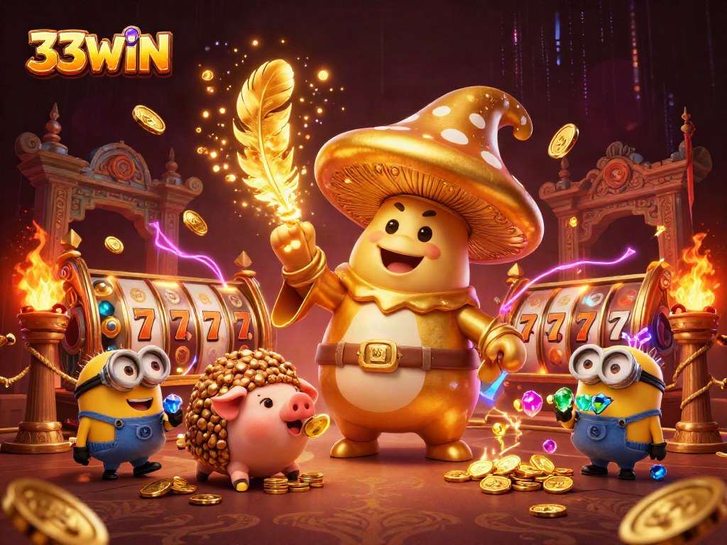 Experience magic and excitement at 33WIN with the golden mushroom wizard and treasure-hunting themes.