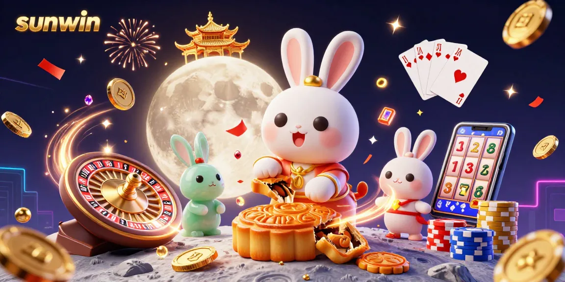 Bet big with sunwin's vibrant casino illustration featuring fun characters and exciting gaming elements.