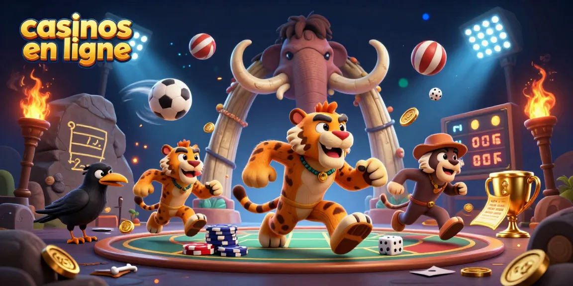 Découvrez les casinos en ligne avec un duo de caveman et tigre dans un univers ludique, créant une expérience captivante.