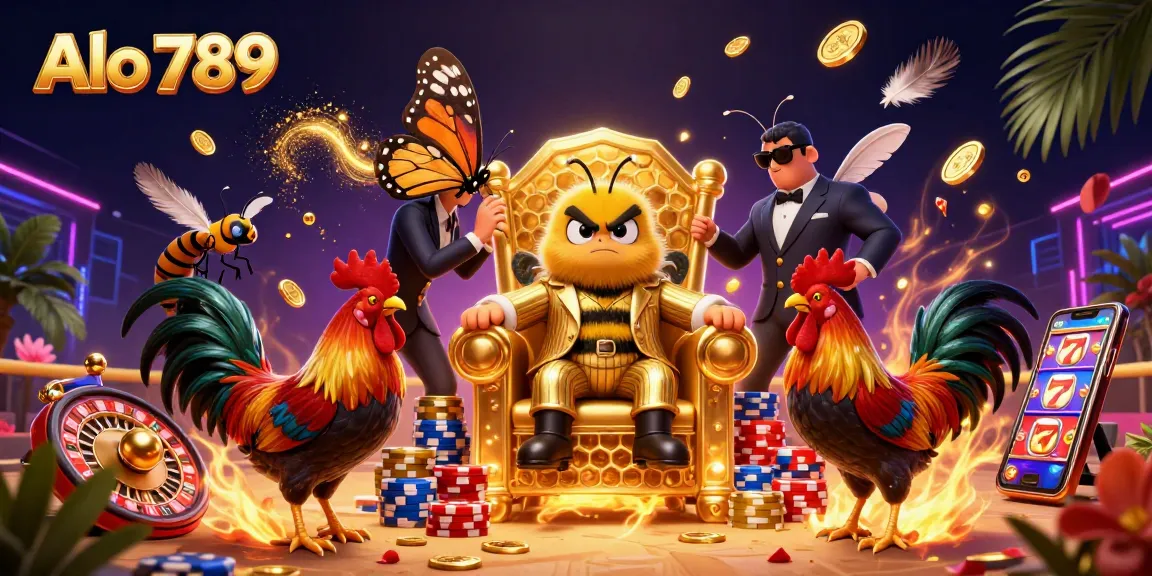 Alo 789 captures the excitement of cockfighting with a vibrant arena scene featuring daring fighters.