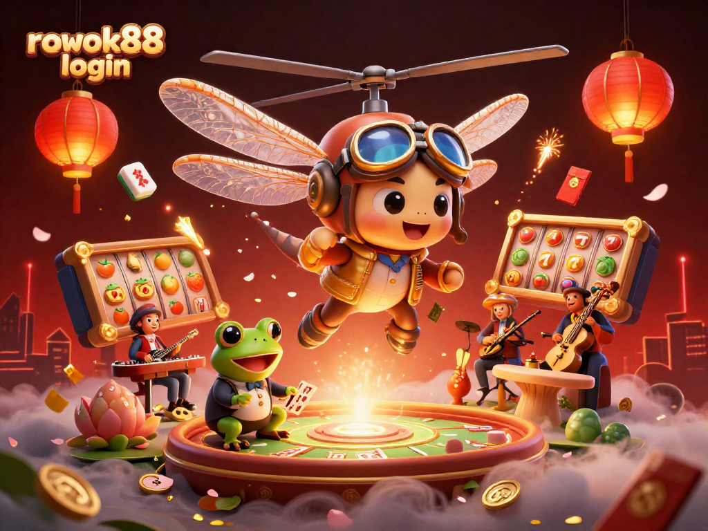 Spin your luck at rokok88 login and explore vibrant casino activities in a dynamic 3D scene.