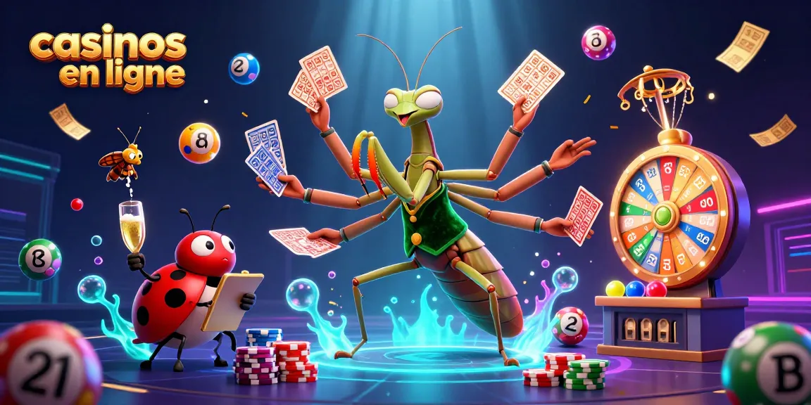 Jouez aux casinos en ligne avec ce vibrant décor de loterie et des animations captivantes.