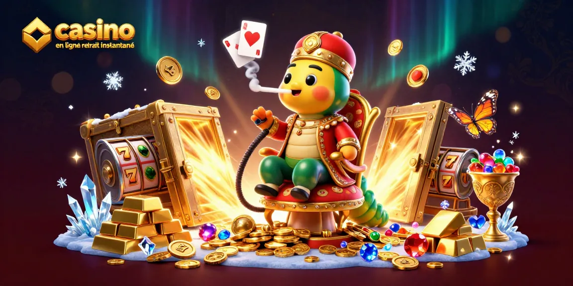 Plongez dans l'univers du casino en ligne retrait instantané avec une illustration dynamique et colorée