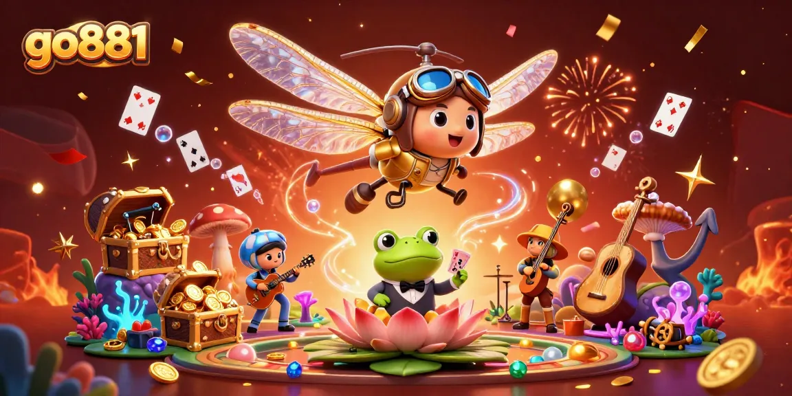 Experience thrilling fun with go881 at the lily pad casino, featuring vibrant characters and dynamic gameplay.