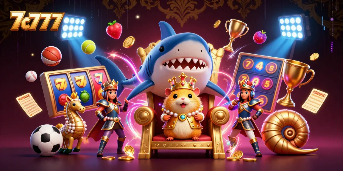 Experience the excitement of 7c777 with a golden hamster king amid dynamic slot reels.