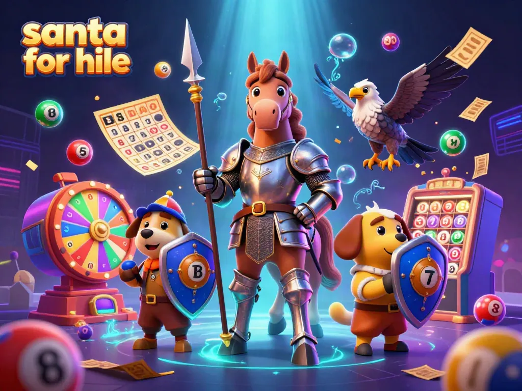 Experience the magic of santa for hire with a dynamic 3D gaming illustration featuring lively elements.