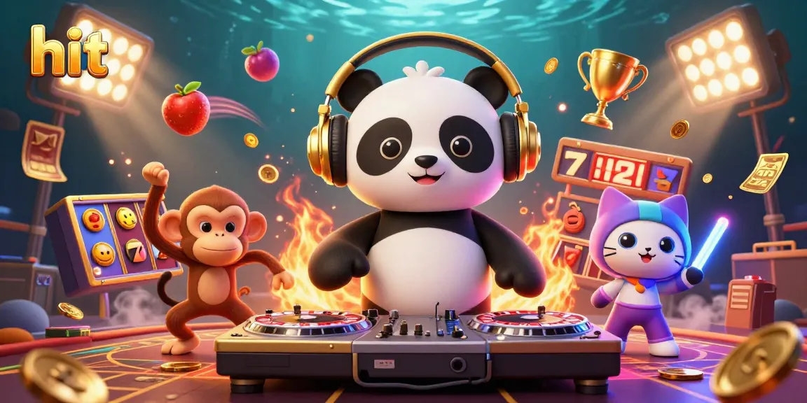 Spin the reels and hit jackpots with vibrant characters in a lively casino scene.