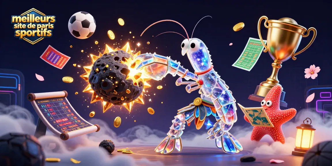 Illustration captivante des meilleurs sites de paris sportifs avec un samouraï galactique et des éléments de paris.